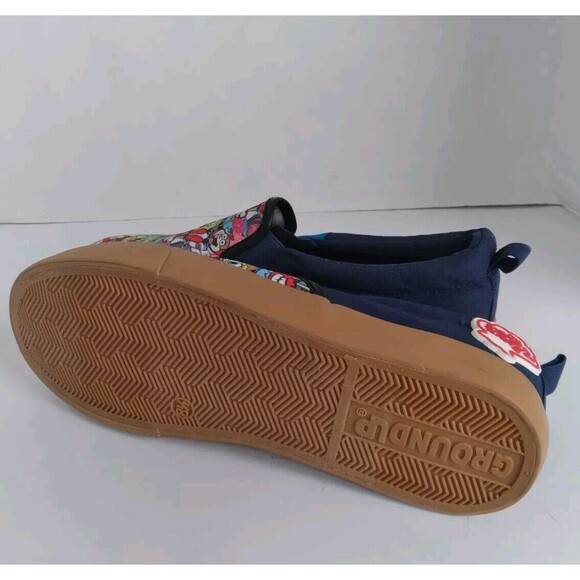 Spongebob Squarepants Character Print Slip-On Canvas Sneakers Navy Blue Gum Sole - Picture 4 of 8